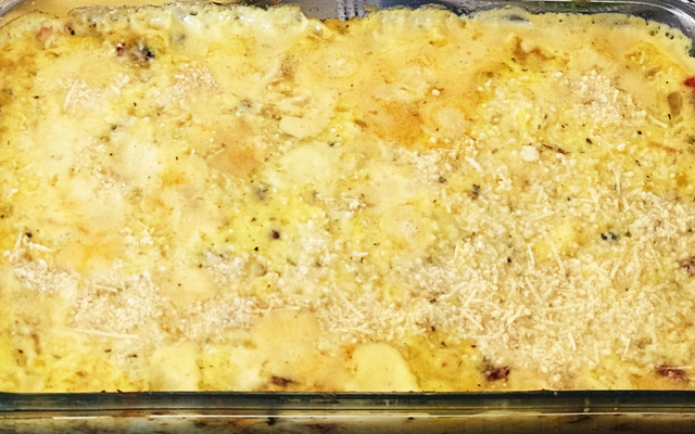 Escondidinho de mandioquinha com carne seca