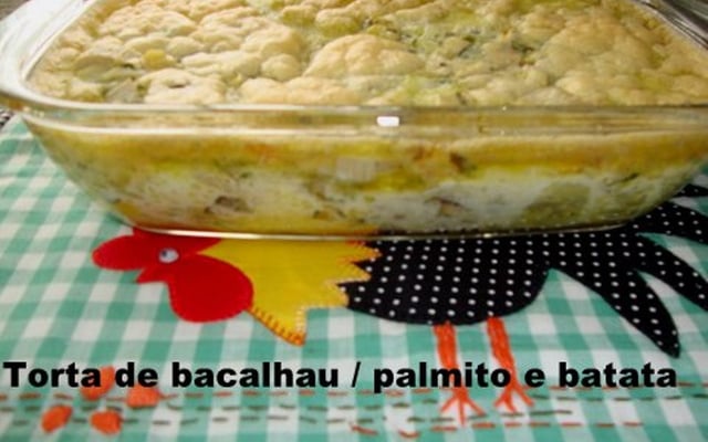 Torta de bacalhau, palmito e batata