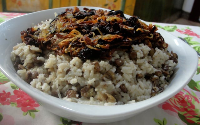 Arroz com lentilhas