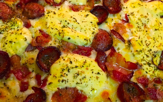 Pizza de arroz prática