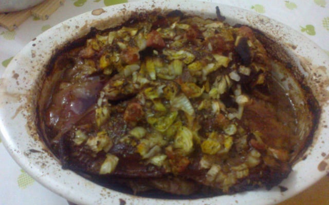 Fígado bovino assado