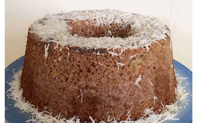 Bolo integral gelado com banana, sem lactose e sem óleo