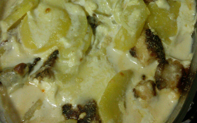 Frango cremoso com batata