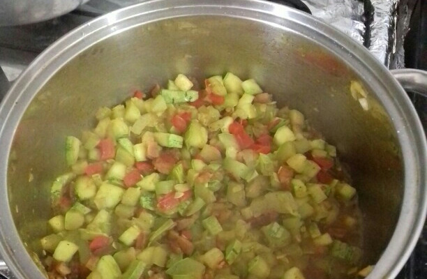 Abobrinha refogada com bacon