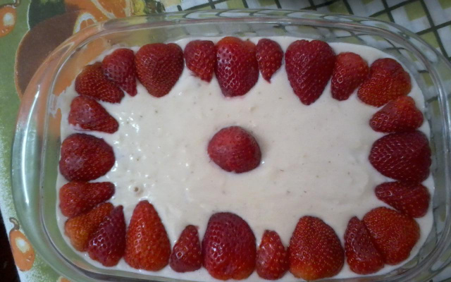 Creme com morangos