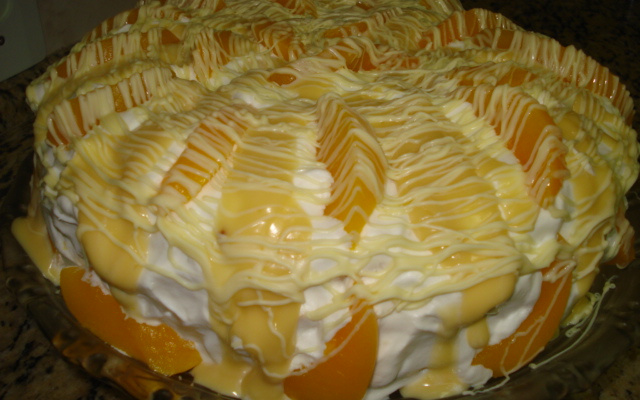 Bolo maravilha de pêssego