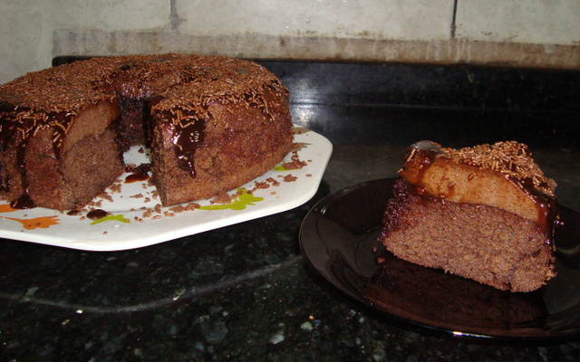 Bolo pudim de chocolate