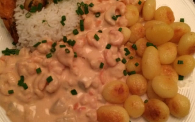 Estrogonofe de camarão