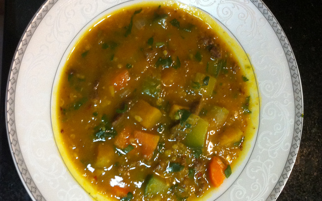 Sopa de abóbora cabotiá