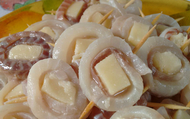 Peixe frito com provolone