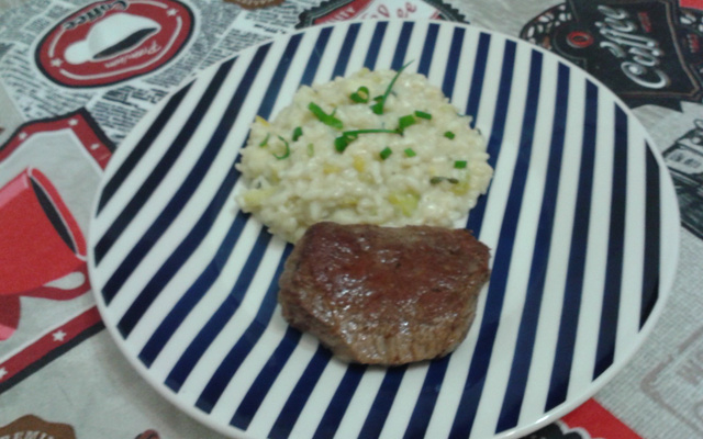 Risoto de brie com abobrinha