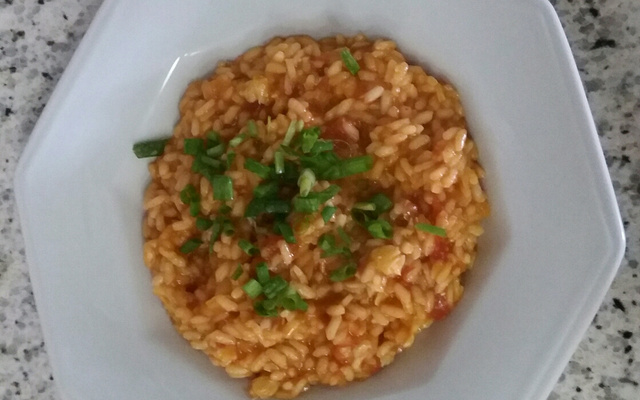 Risoto de lagostim com tomate