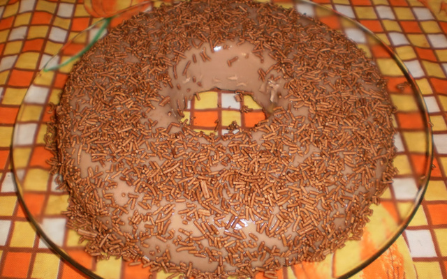 Pudim de maria-mole de chocolate