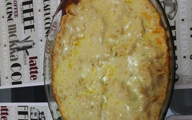 Macarrão de forno com creme de milho