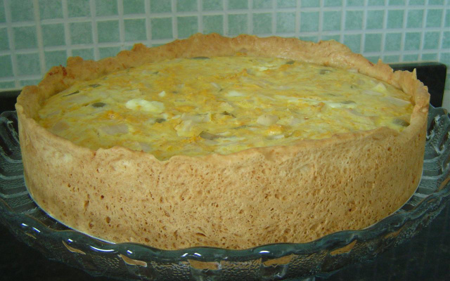 Quiche de frango com palmito