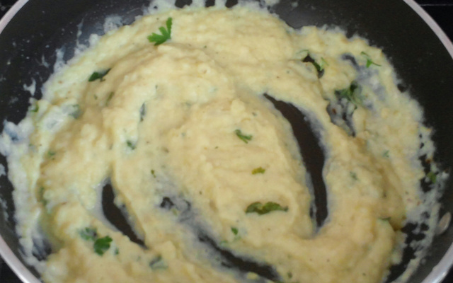 Purê de batata doce com salsinha