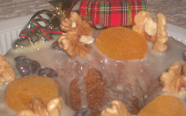 Bolo de nozes e damasco de Laura