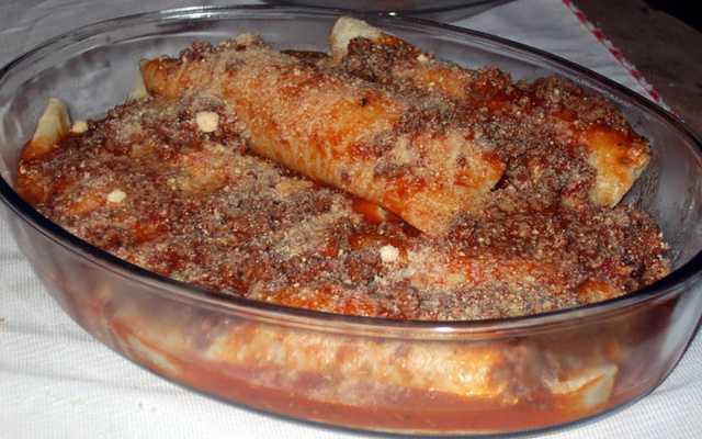 Panqueca com carne moída