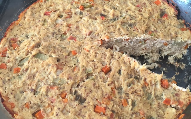 Torta fit de frango e legumes