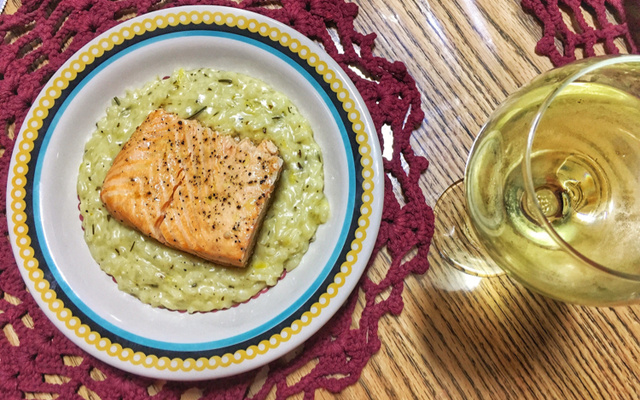 Risoto de limão siciliano com filé de salmão
