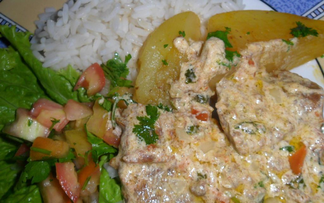 Bife com creme de leite