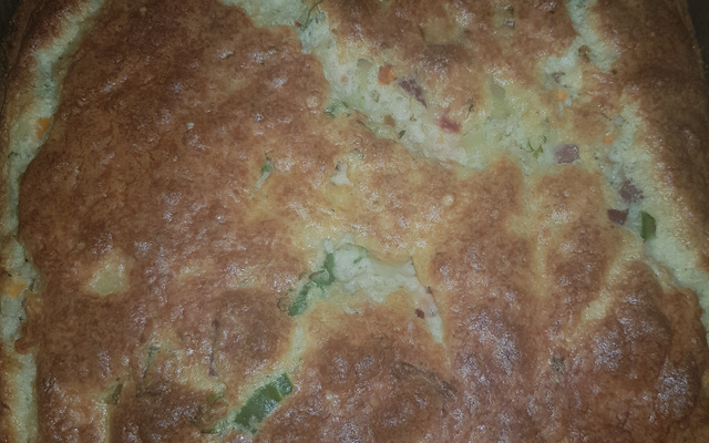 Souflé de legumes com calabresa