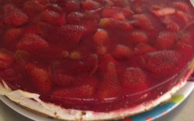 Torta espelhada de morango