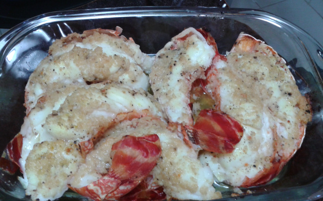 Lagosta ao forno micro-ondas