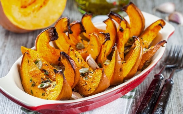 Abóbora assada na airfryer