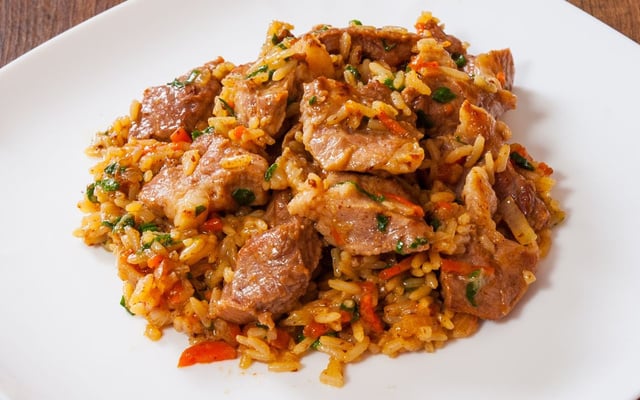 Arroz carreteiro de carne fresca