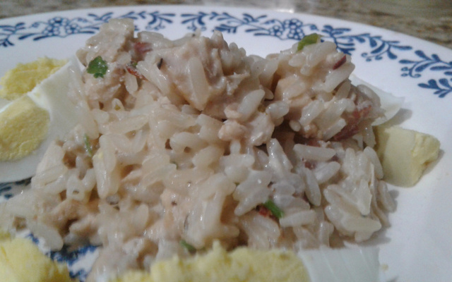 Arroz com frango ao creme de leite