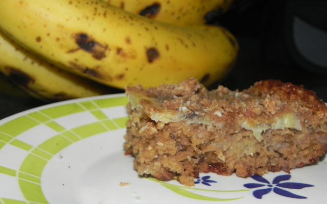 Cuca de banana com aveia