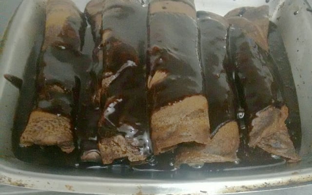 Panqueca doce de chocolate e banana