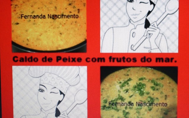 Caldo de peixe com frutos do mar