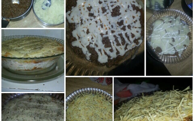 Escondidinho de requeijão com carne moída