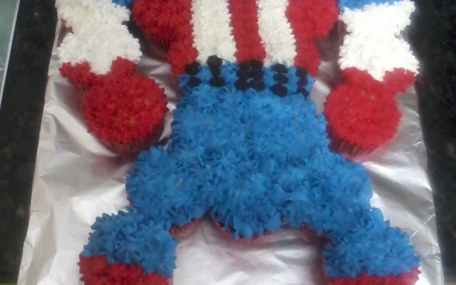 Capitão América de cupcake