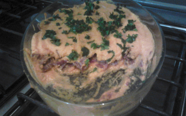 Escondidinho de carne seca com abóbora