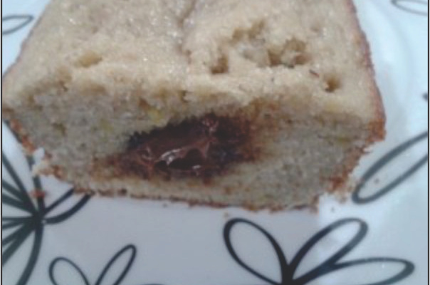 Bolo de banana com nutella