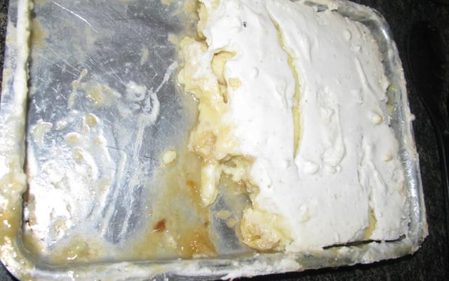 Doce de banana com creme