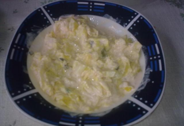 Repolho com creme de leite ou maionese light