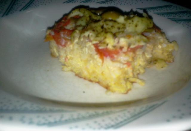 Torta com sobras de arroz
