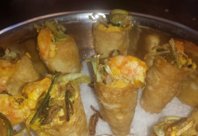 Canudos salgados de camarão