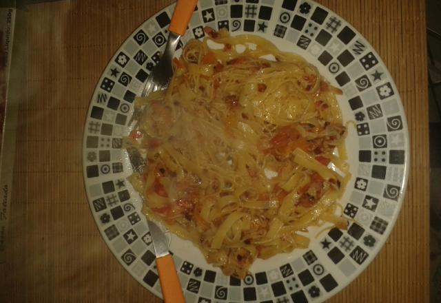 Talharim com bacon