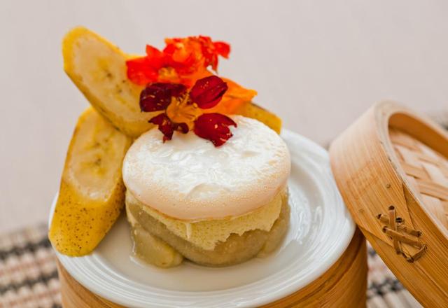 Doce de banana com creme