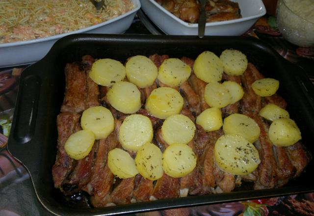Costelas com batata no forno