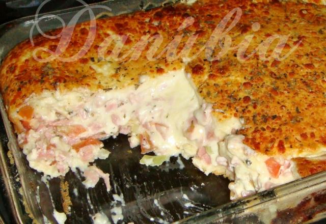 Torta de queijo e presunto