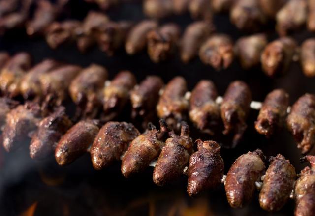 Coração de frango (coraçãozinho de galinha) para churrasco do Luizão
