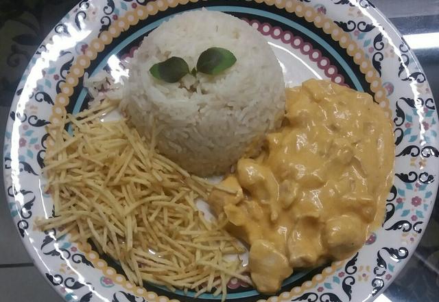Strogonoff de frango da família Meneguini
