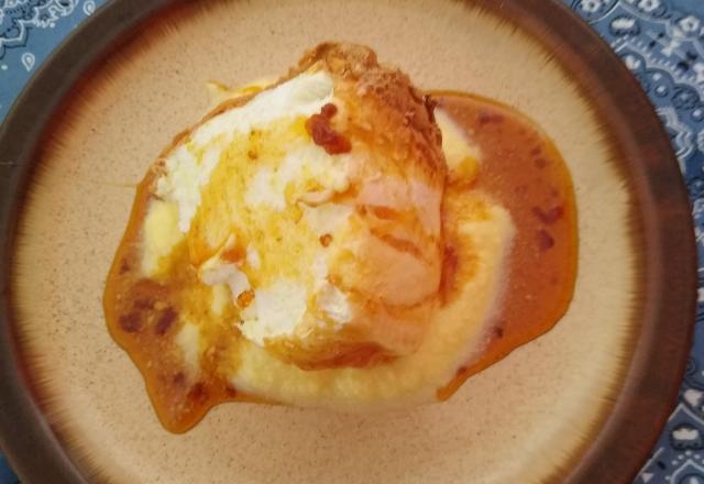 Pudim de claras com creme inglês
