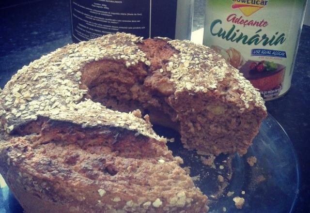 Bolo proteico 100%  integral de banana, whey e aveia